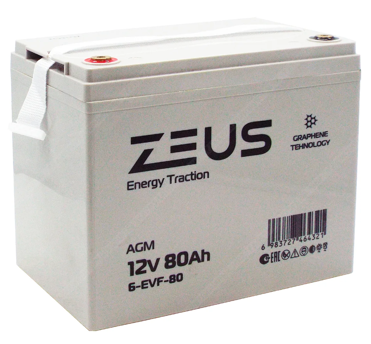 Аккумулятор ZEUS 6-EVF-80 (12V80Ah) тяговый Фото 1