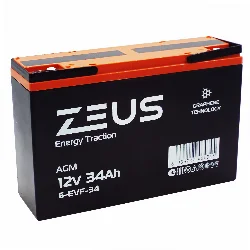 Аккумулятор ZEUS 6-EVF-34 (12V34Ah) тяговый Фото 1
