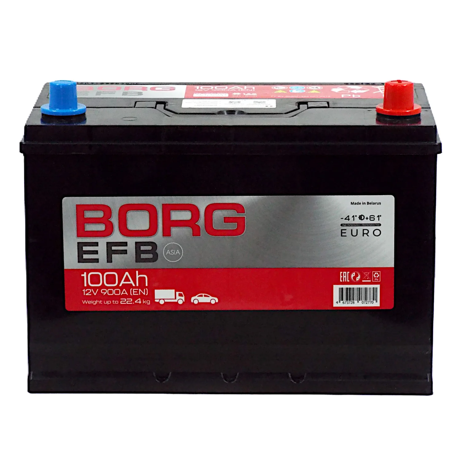 Аккумулятор BORG EFB Asia 100 Ач о.п. Фото 1