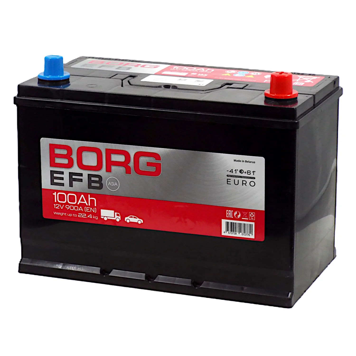 Аккумулятор BORG EFB Asia 100 Ач о.п. Фото 1