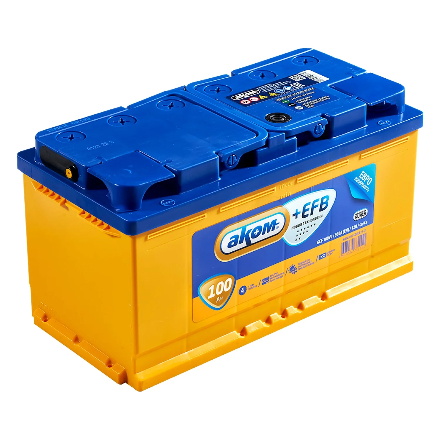 Аккумулятор АКОМ +EFB 100 Ач о.п.