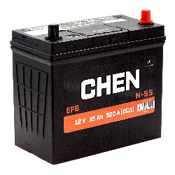 Аккумулятор CHEN EFB N-55 75B24L Asia 55 Ач о.п. Фото 1