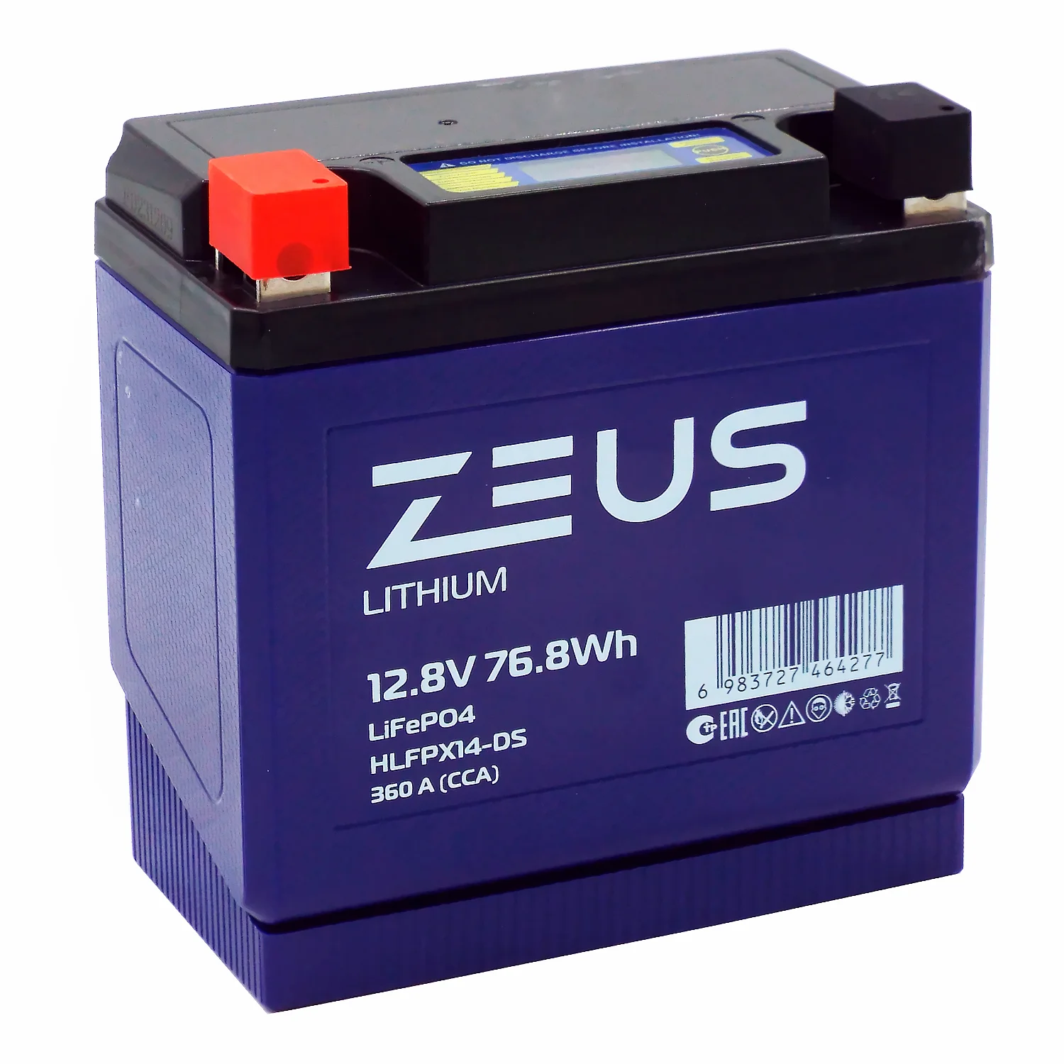 Аккумулятор ZEUS LITHIUM HLFPX14-DS 76.8Wh п.п. (тип YTX14-BS)