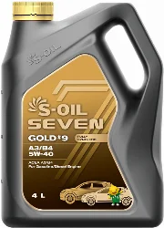 Масло моторное 5W40 S-OIL 7 GOLD #9 A3/B4 синт., 4л Фото 1