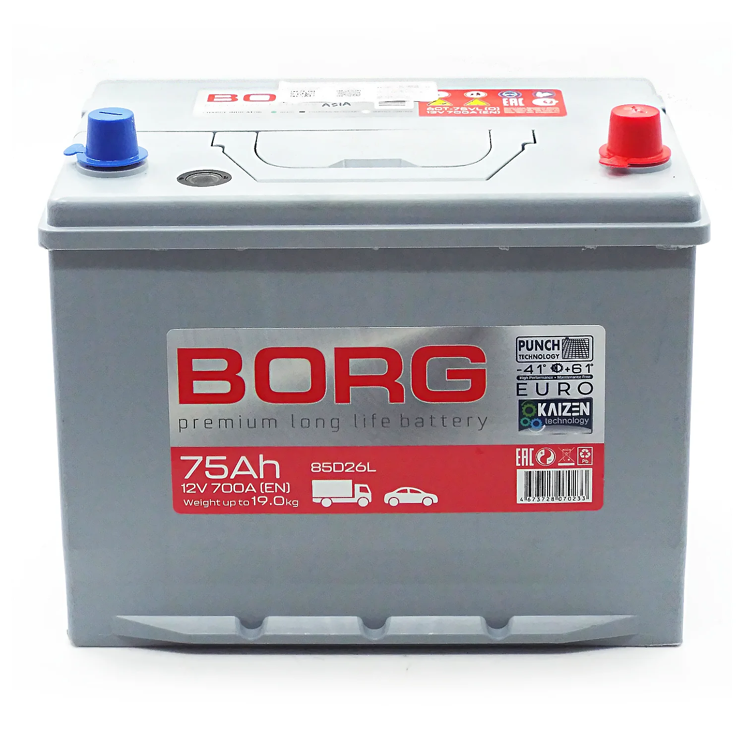 Аккумулятор BORG Premium Asia 85D26L 75 Ач о.п. Фото 1