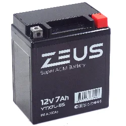Аккумулятор ZEUS SUPER AGM 7 Ач о.п. (YTX7L-BS) Фото 1