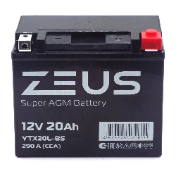 Аккумулятор ZEUS SUPER AGM 20 Ач о.п. (YTX20L-BS) Фото 1
