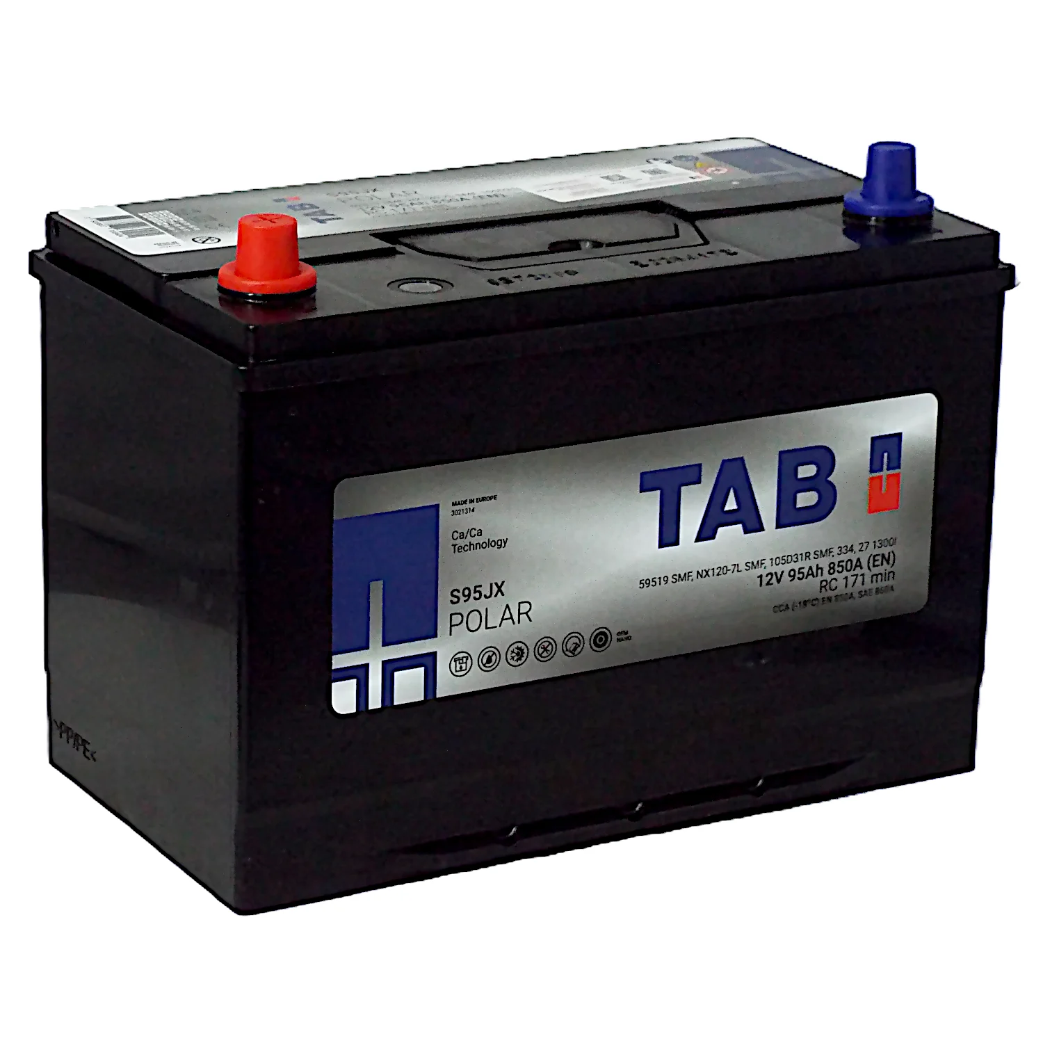 Аккумулятор TAB Роlar S95JX Asia 95 Ач п.п. Фото 1