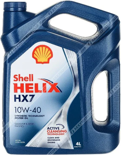 Масло моторное 10W40 Shell Helix HX7 полусинтетическое 4л Фото 1