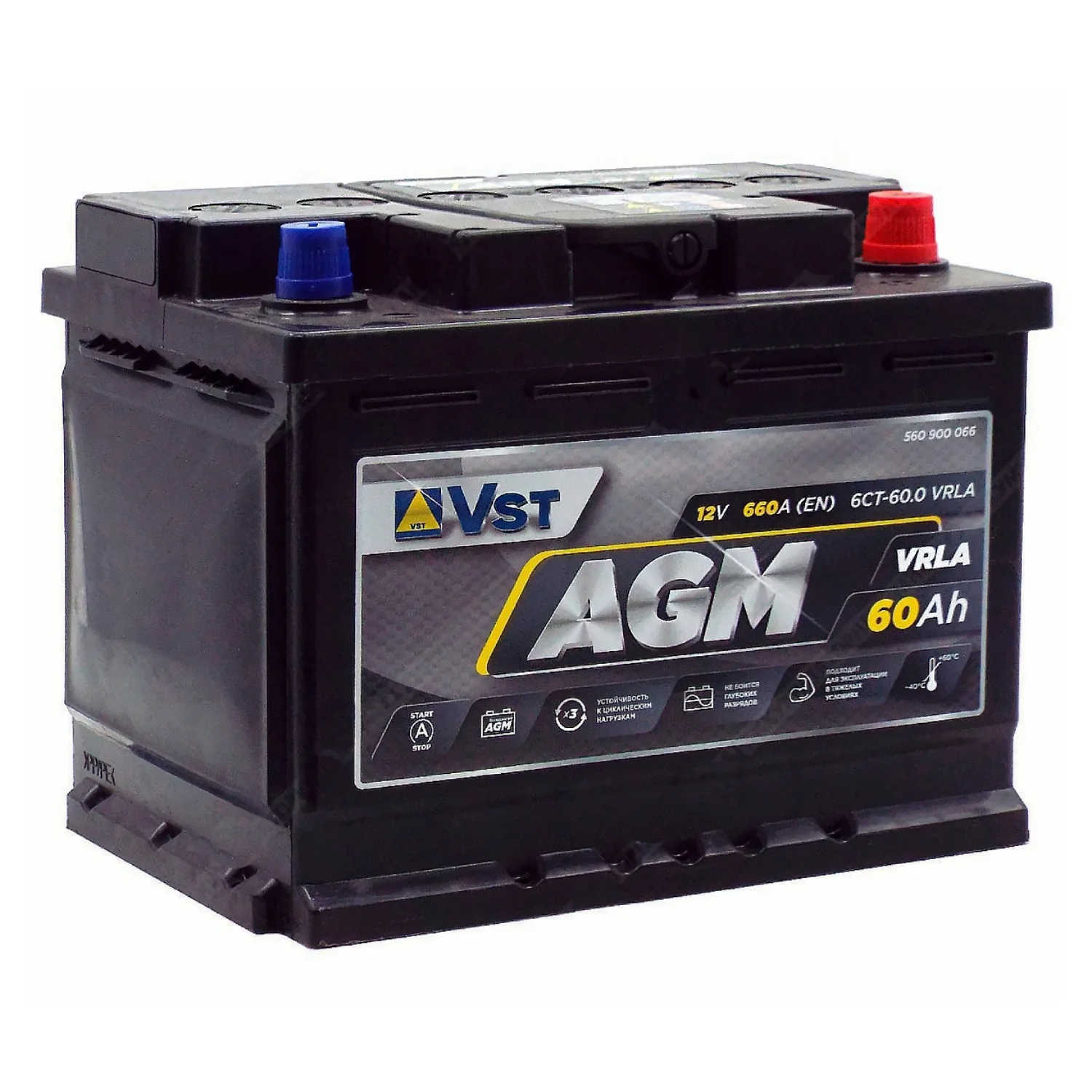 Аккумулятор VST AGM 60 Ач о.п. РАСПРОДАЖА Фото 1