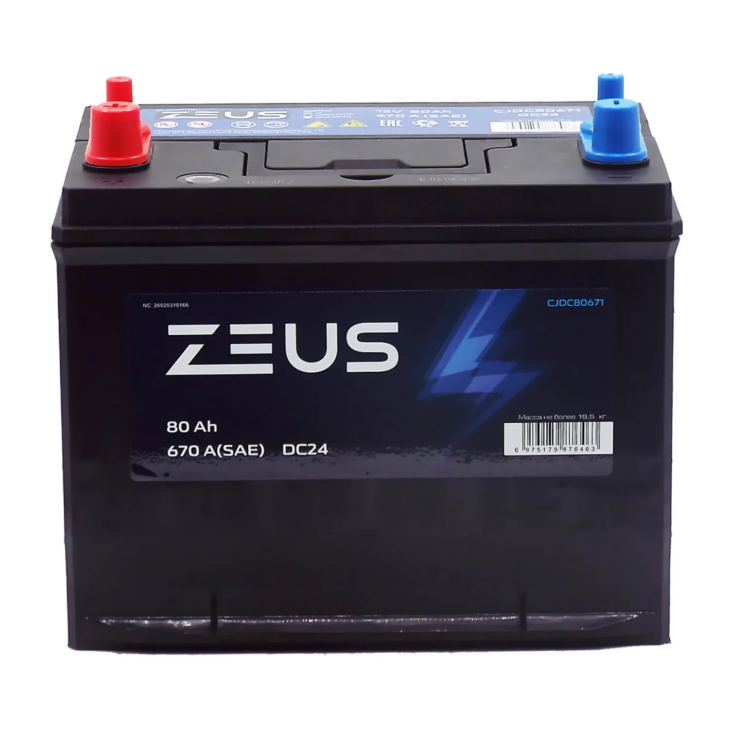 Аккумулятор ZEUS DC24 (MARINE / RV) 80 Ач п.п. Фото 1