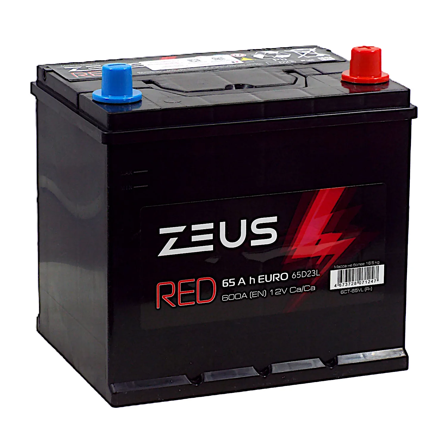 Аккумулятор ZEUS RED Asia 65D23L 65 Ач о.п.