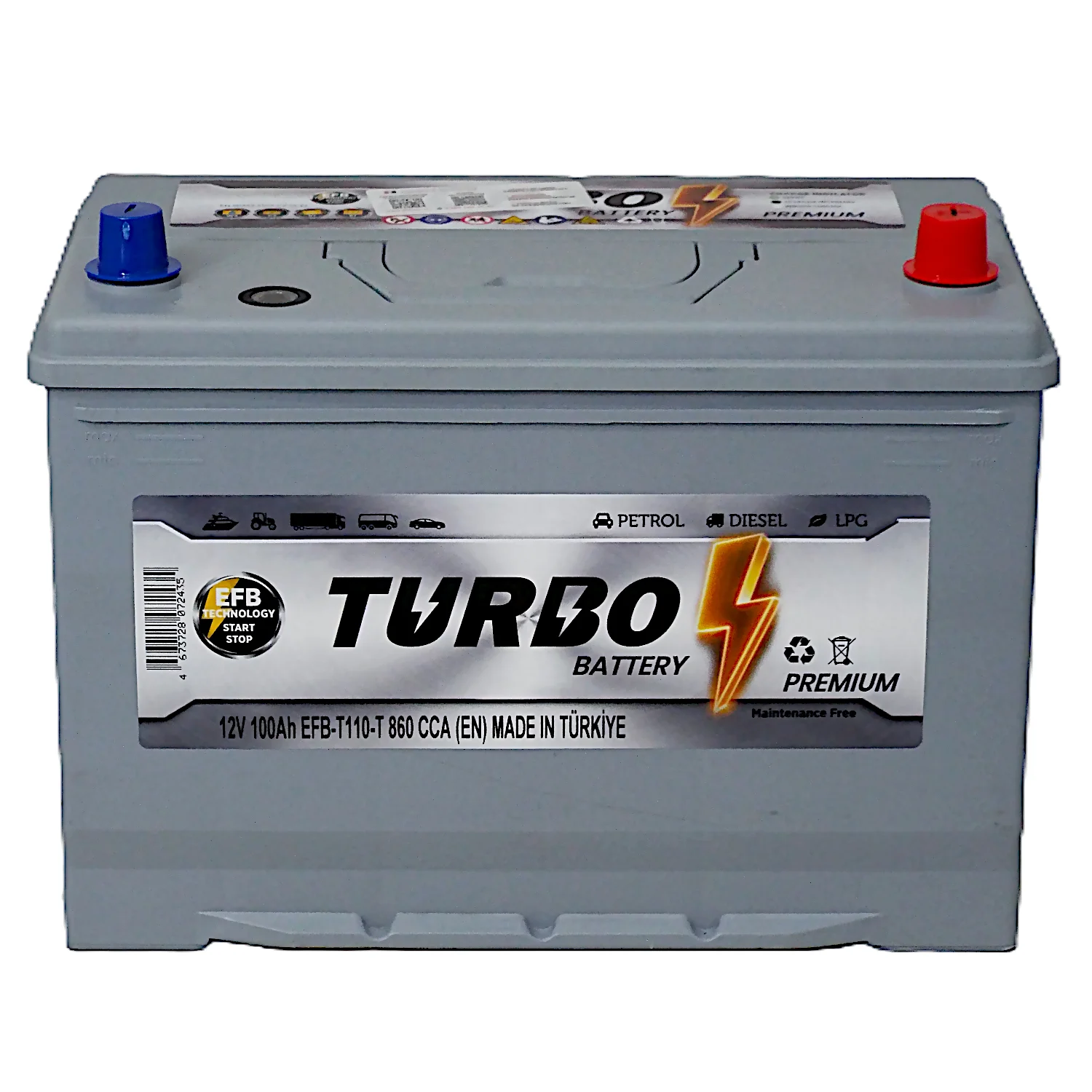 Аккумулятор TURBO EFB T110 Asia 100 Ач о.п. Фото 1