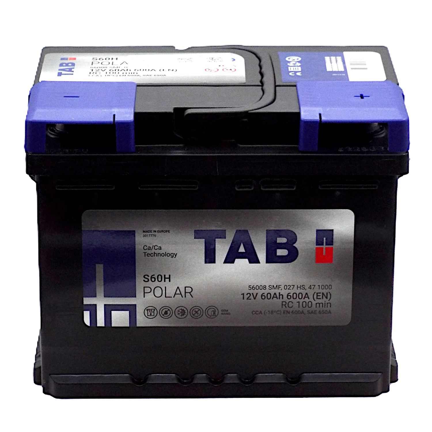 Аккумулятор TAB Роlar SMF S60H 60 Ач о.п. Фото 1