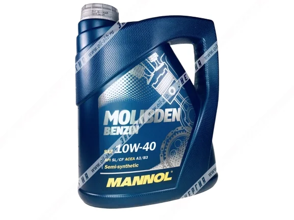 Масло моторное 10W-40 Mannol Molibden Benzin полусинтетическое 4л Фото 1