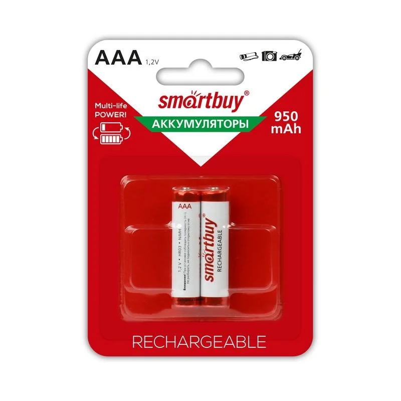 Аккумулятор Smartbuy AAA R03 950 mAh BL*2 Фото 1