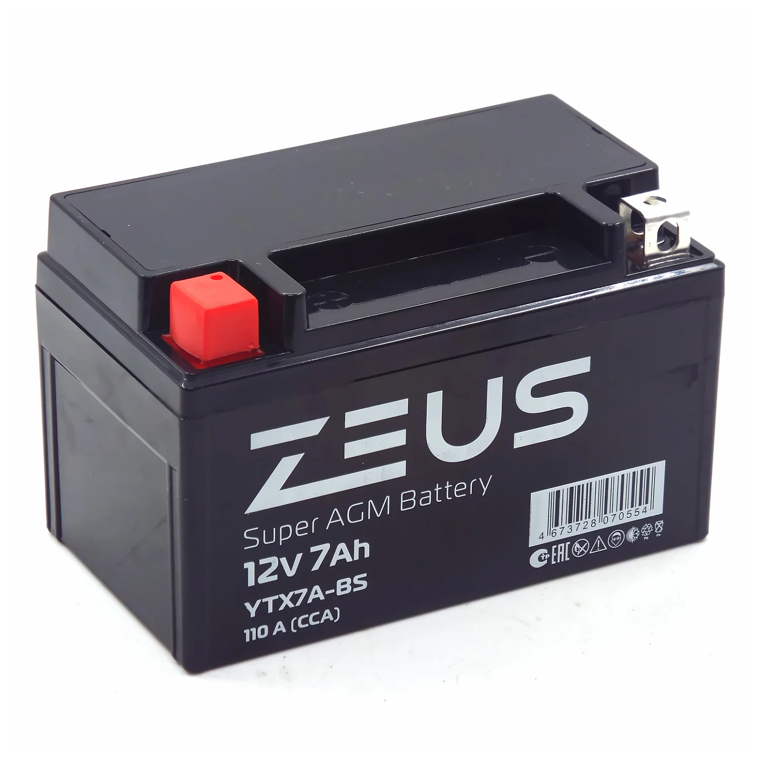 Аккумулятор ZEUS SUPER AGM 7 Ач п.п. (YTX7A-BS)