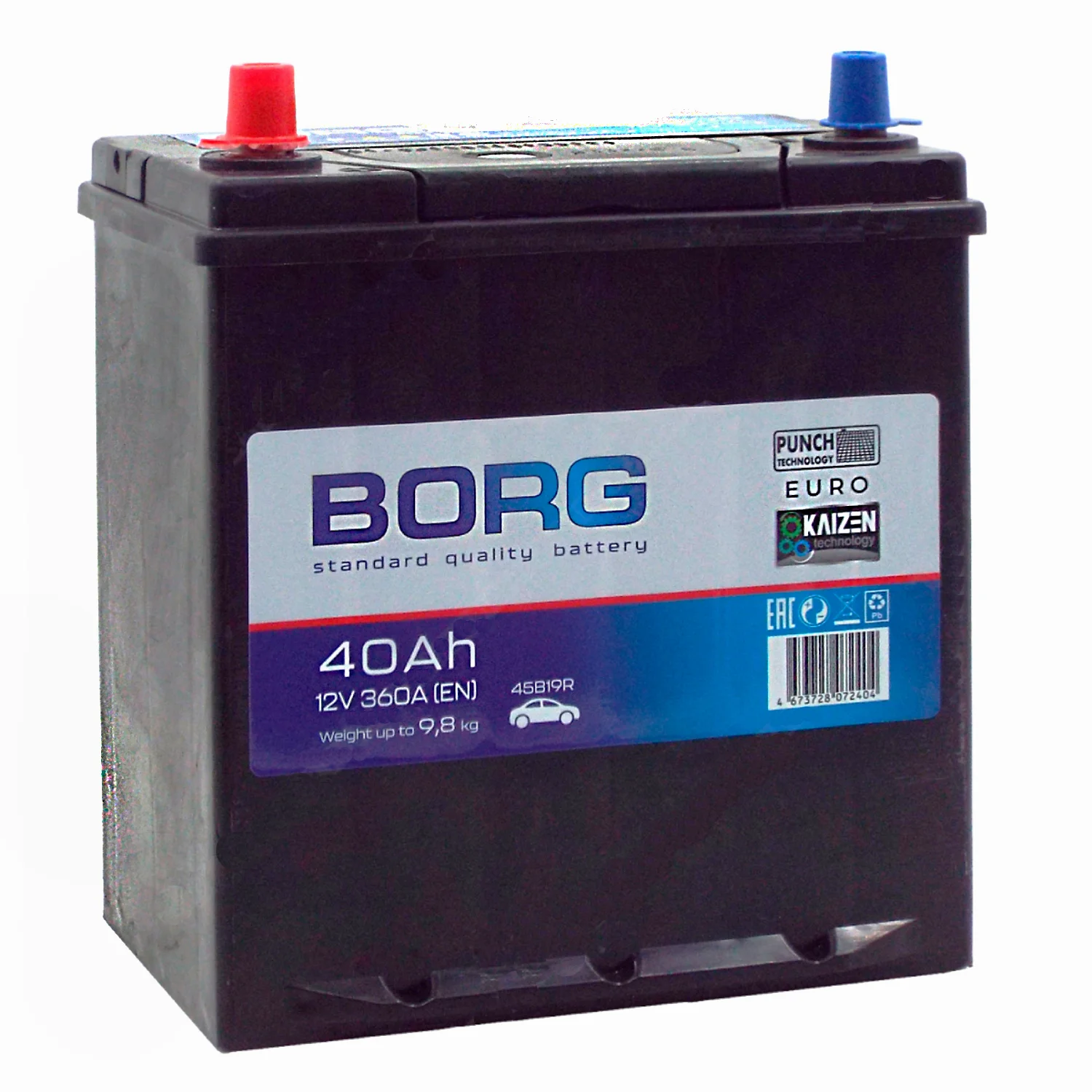 Аккумулятор BORG Standard Asia 45B19R 40 Ач п.п. (ТУРЦИЯ)