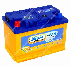Аккумулятор АКОМ +EFB 75 Ач п.п. Фото 1