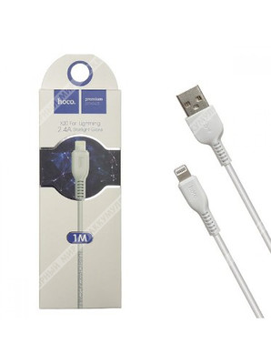 Кабель Hoco X20 USB - Lightning 8pin, 2.4А, 1м, белый (68815)