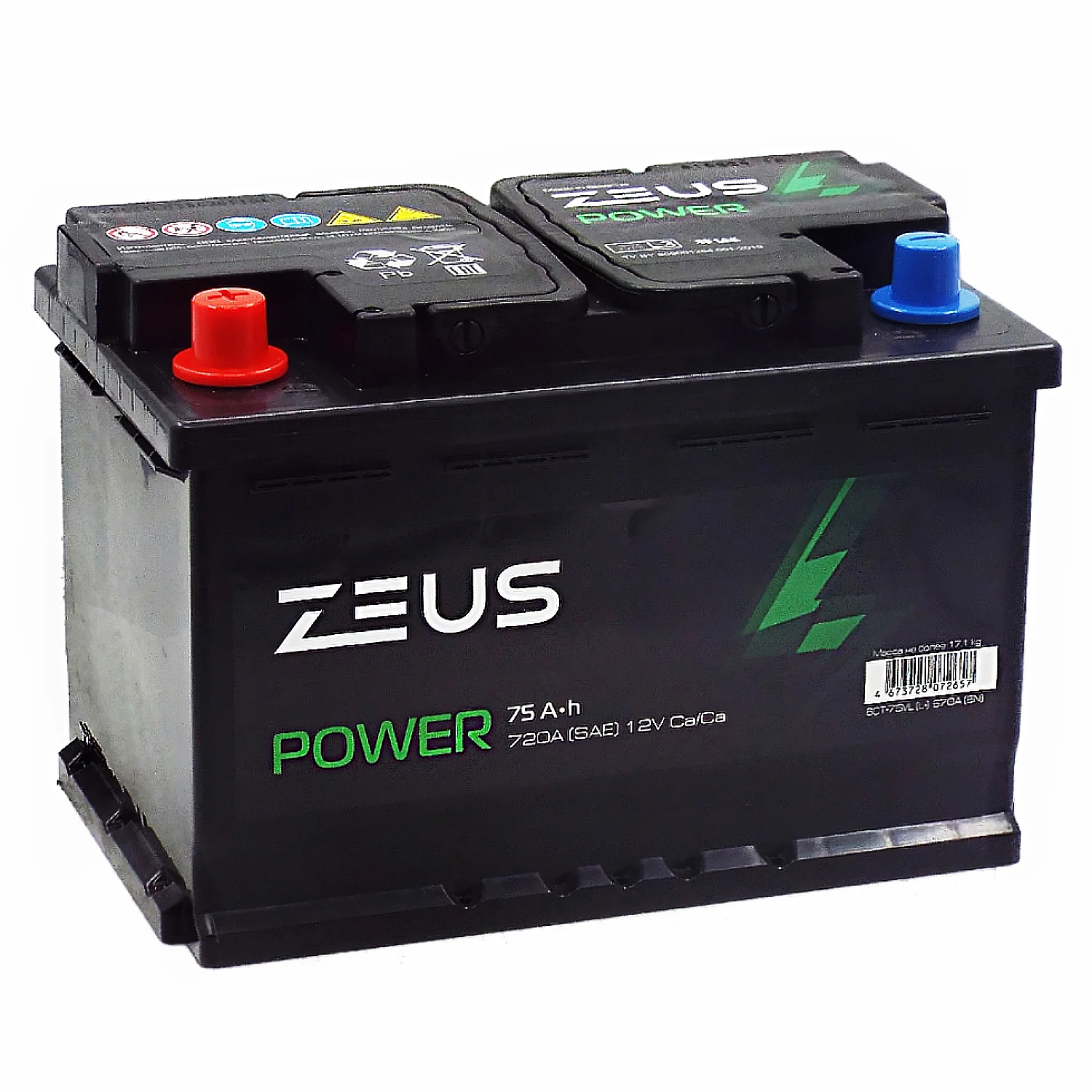 Аккумулятор ZEUS POWER 75 Ач п.п. 1AK