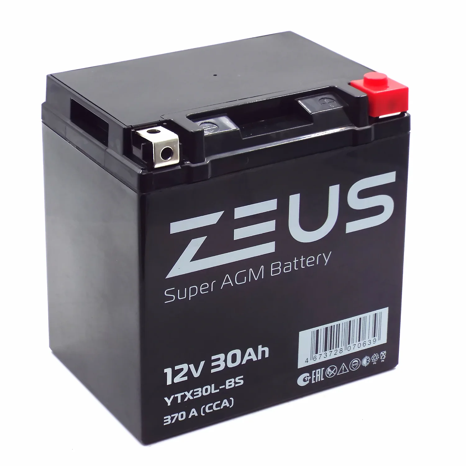 Аккумулятор ZEUS SUPER AGM 30 Ач о.п. (YTX30L-BS) СУПЕР ЦЕНА