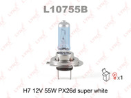 Лампа накаливания H7 12V55W PX26D SUPER WHITE LYNXauto L10755B