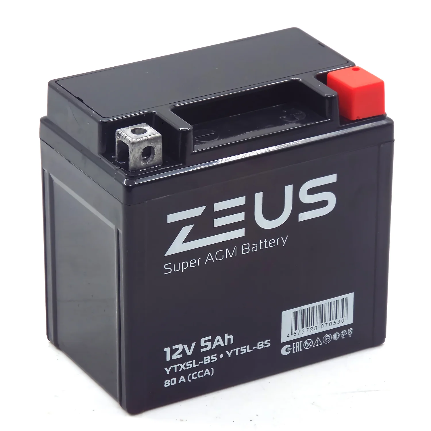 Аккумулятор ZEUS SUPER AGM 5 Ач о.п. (YTX5L-BS)