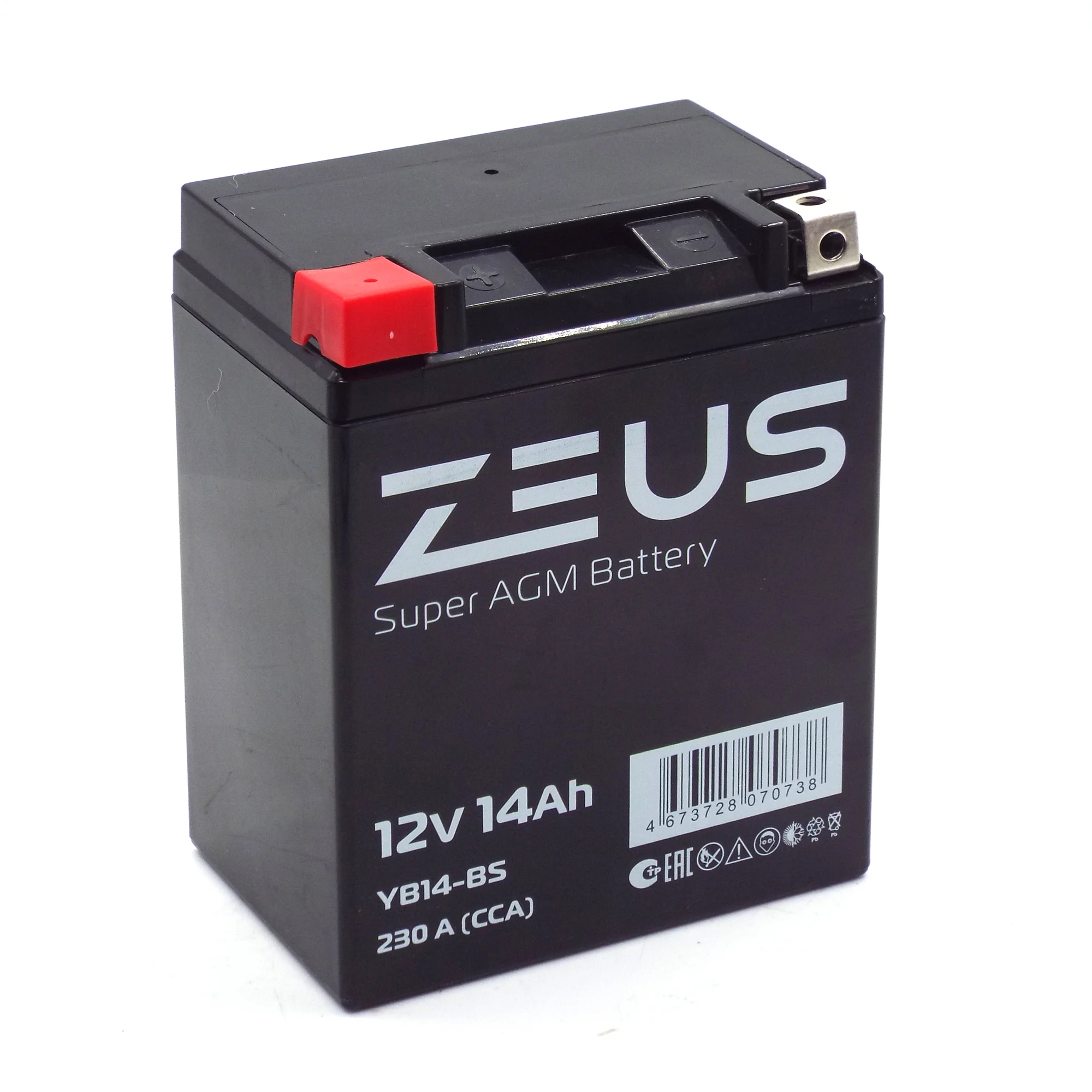 Аккумулятор ZEUS SUPER AGM 14 Ач п.п. (YB14-BS)