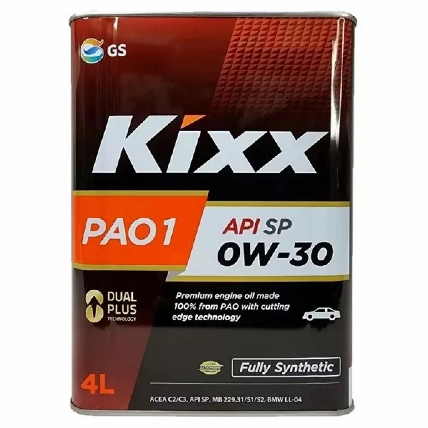 Масло моторное KIXX PAO1 SP 0W-30, 4л
