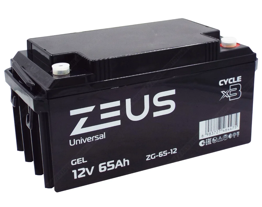 Аккумулятор ZEUS ZG-65-12 GEL (12V65Ah) универсальный Фото 1