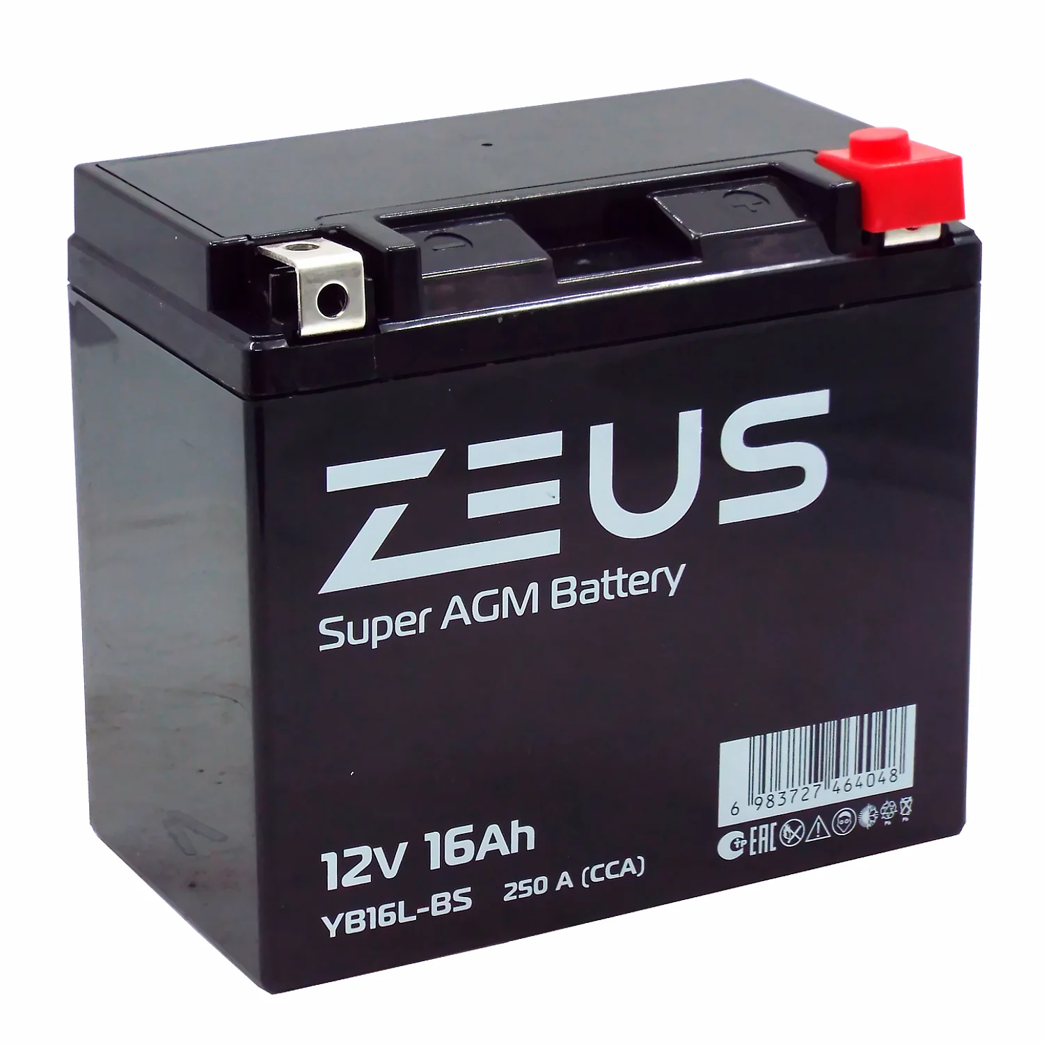 Аккумулятор ZEUS SUPER AGM 16 Ач о.п. (YB16L-BS)