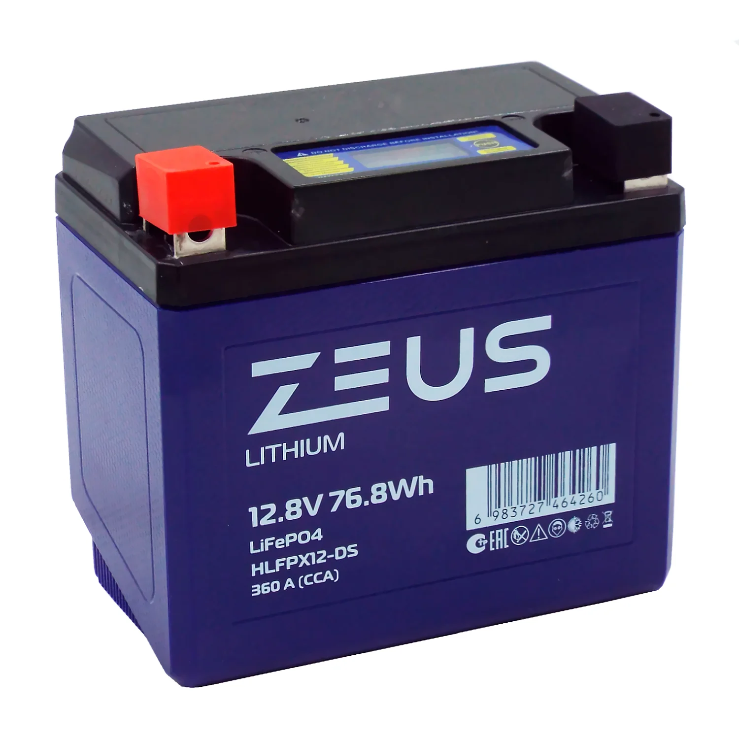 Аккумулятор ZEUS LITHIUM HLFPX12-DS 76.8Wh п.п. (тип YTX12-BS)