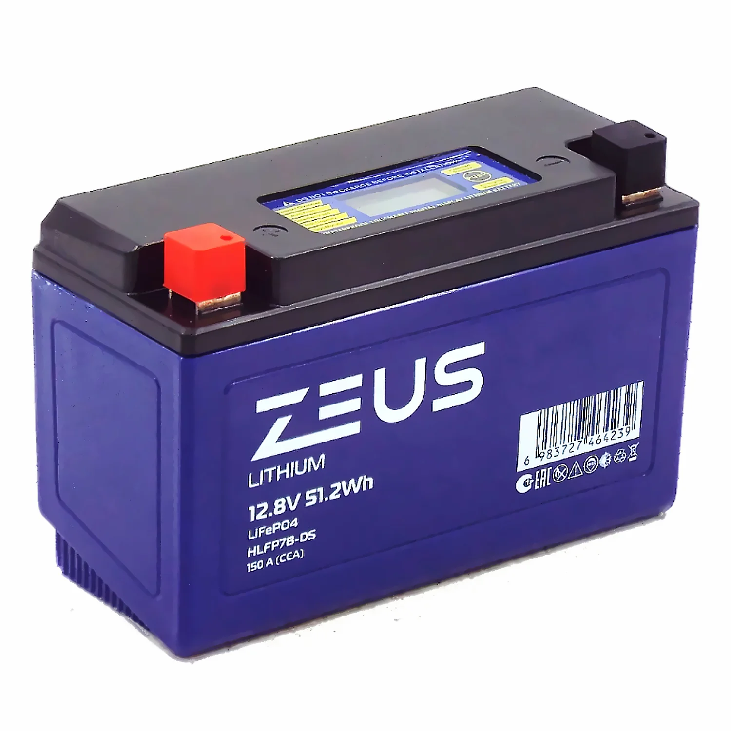 Аккумулятор ZEUS LITHIUM HLFP7B-DS 51.2Wh п.п. (тип YT7B-BS)